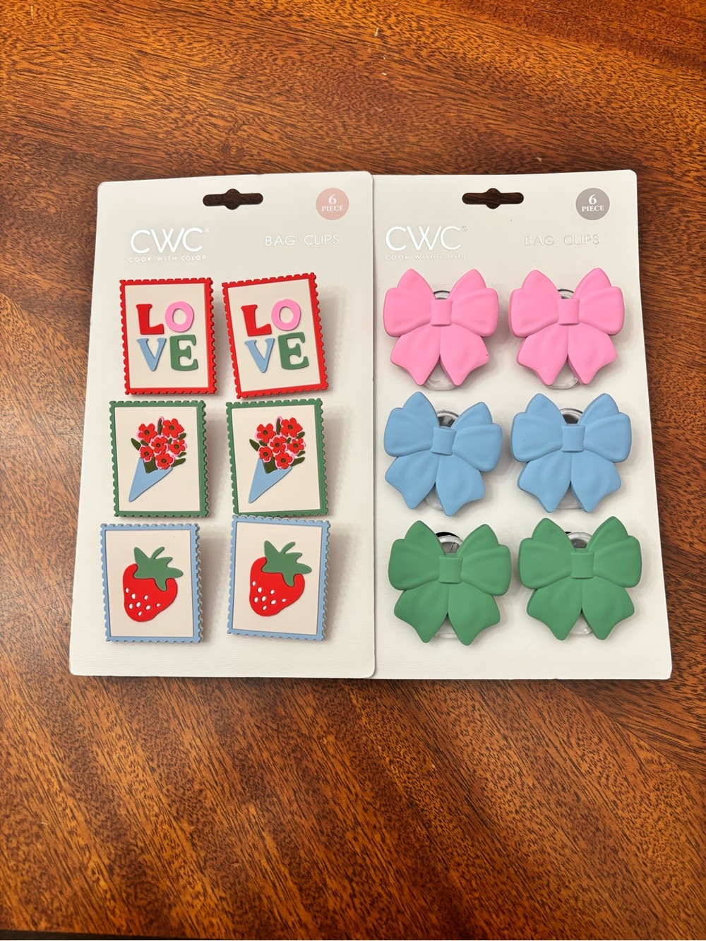 Cook with Color bag clips
6 piece set
Love, strawberry, and flower designs
